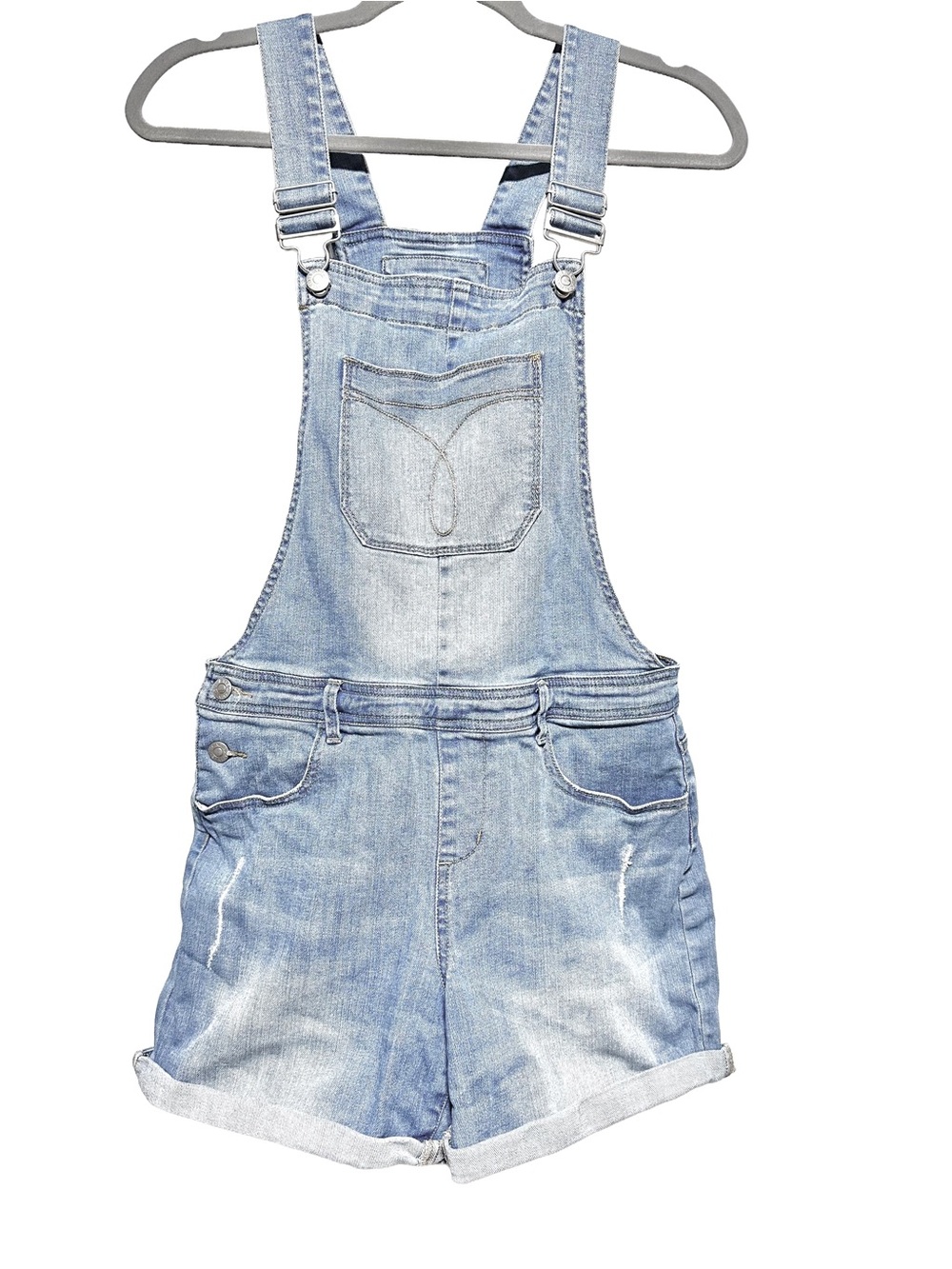 Calvin Klein Jeans Denim Short Overalls Light Wash Dungarees XL 16